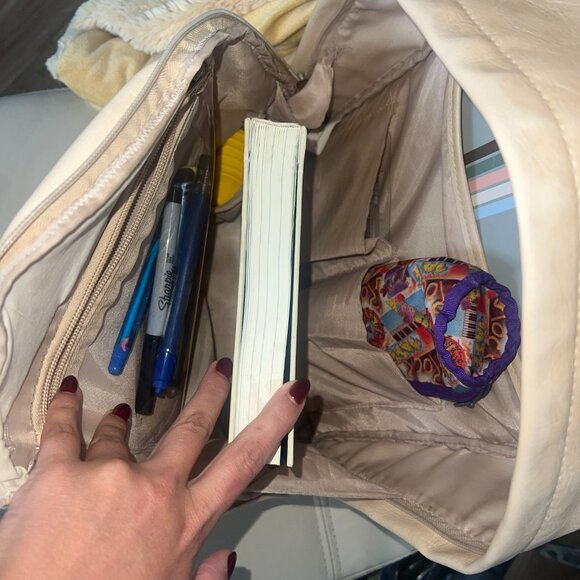 BEIS - The 2-in-1 Faux Leather Backpack In Beige - Picture 14 of 16